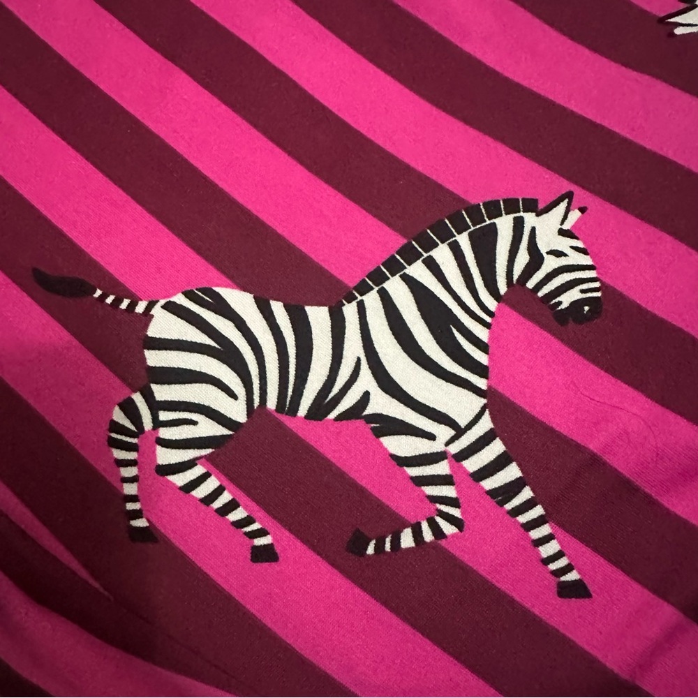 Room Service Women's Shawl Collar Pajama Set/Pink Stripe Zebra/Size: XX-Large - Picture 9 of 15